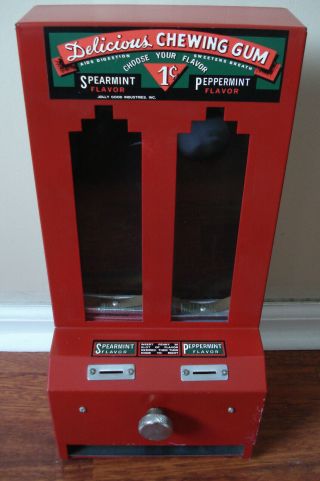 Penny Countertop Chewing Gum Dispenser 1 Cent Red Machine
