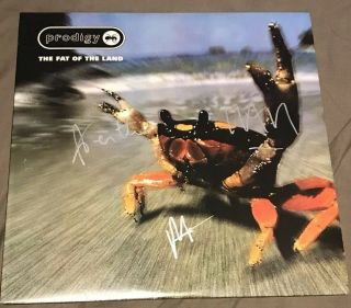 The Prodigy Signed Autograph Fat Of The Land Vinyl Lp Keith Flint Liam Maxim
