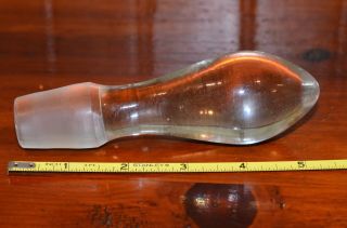 Vintage Solid Crystal Glass Liquor Decanter Bottle Stopper Only 5.  5 "