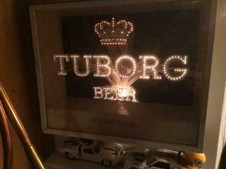 Vintage Tuborg Motion Fiber Optic Scrolling Beer Sign Cooler Than It Looks