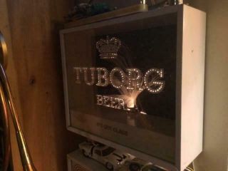 Vintage Tuborg motion fiber optic scrolling beer sign Cooler than it looks 5