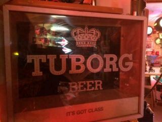 Vintage Tuborg motion fiber optic scrolling beer sign Cooler than it looks 6