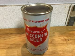 Reserve Of Wisconsin (122 - 30) Empty Flat Top Beer Can By Fox Head,  Waukesha,  Wi