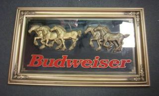 Budweiser Clydesdale Mirror Sign 20x35x1.  5
