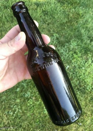 1900 - 1910 Petersen Brewery Grand Rapids,  Mi Amber Beer Bottle N.  B.  B.  G.  Co.  Rare