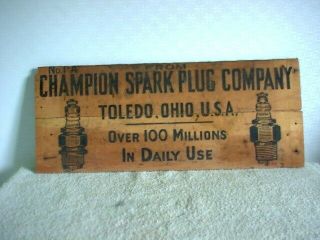 Champion Spark Plug Company Toledo Oh U.  S.  A.  Crate End Box Wood Graphic