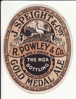 Very Old Zealand Brewery Beer Label - J Speight & Co Gold Medal Ale (2)