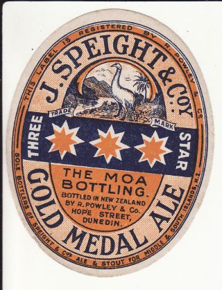Very Old Zealand Brewery Beer Label - J Speight & Co Gold Medal Ale (1)
