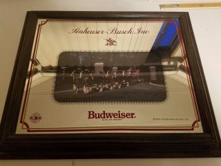 Budweiser Stagecoach/beer Wagon 20 X 24 Framed Mirrored Picture 1989