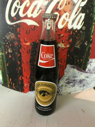 Coca - Cola Bottle 10oz Tall Iowa Hawkeyes Reverse Error Bottle
