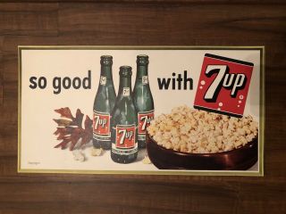 Vintage 1954 So Good With 7up Carboard Sign