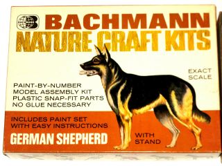 Rare Complete Vintage 1960s German Shepherd Dog Model Bachmann Nature Craft Kit