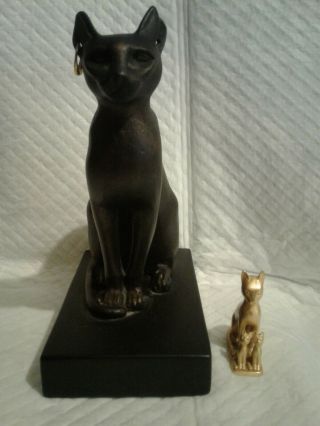 Egyptian Cat Figurines,  Set Of 2,  From Mma