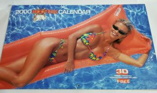 2000 Hooters Pin Up Girl Calendar Vintage Model Bikini Bathing Suit Advertising