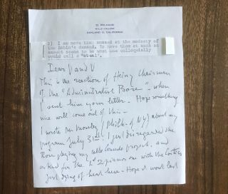Signed Letter By French Composer Darius Milhaud On His Letterhead