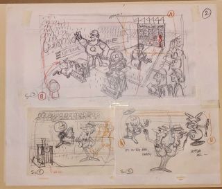 Quisp And Quake Cereal Box Commercial Storyboard Sketches Jay Ward