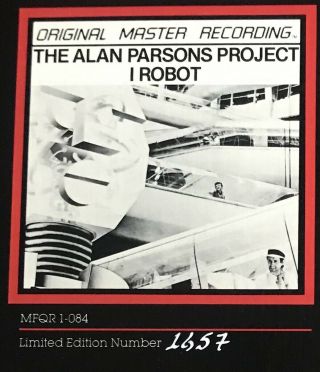 Uhqr By Mobile Fidelity Sound Lab Vinyl 1657 The Alan Parsons Project I Robot