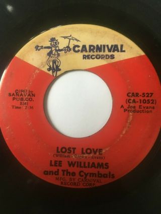 Northern Soul 45/ Lee Williams & Cymbals " Lost Love " Hear