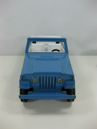 Vintage Blue Tonka Jeep Jeepster with Boat Trailer and Plastic Boat 3