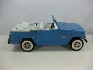 Vintage Blue Tonka Jeep Jeepster with Boat Trailer and Plastic Boat 4