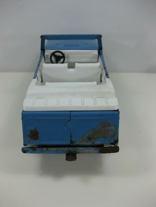 Vintage Blue Tonka Jeep Jeepster with Boat Trailer and Plastic Boat 5