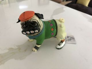 Golfer Pugnacious Pug - Nacious Putter Pug Figurine
