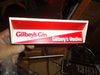 Antique Gilbeys Gin Vodka Light Bar Sign Man Cave Mib Older Liquor Advertising