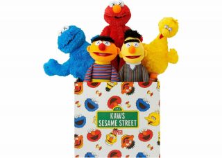 Kaws X Sesame Street X Uniqlo Complete Toy Box Plush Set Mfg Carton Elmo