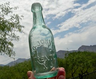 Ca 1870s Trenton Jersey Nj " C O Johnson " Early Blob Top Soda Bottle,  Beauty