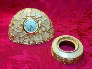 Stunning Vintage Annick Goutal Paris Gold Tone Quartz Clock Interchangeable Rare