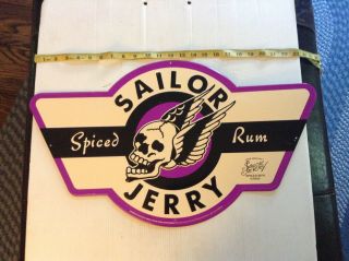 Sailor Jerry Spiced Rum Flying Skull Metal Tin Sign Mancave Homebar 24x14 - Cool