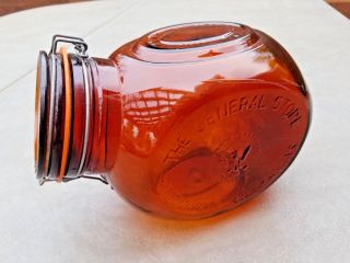 Vintage Amber Glass Apothecary Jar The General Store Kansas Crownford China