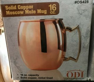 Odi Set Of 4 Old Dutch Nickel - Lined Solid Copper 16 Oz Moscow Mule Mugs Os428