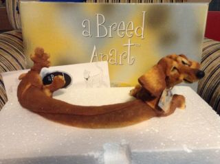 ADORABLE & WHIMSICAL DACHSHUND DOG FIGURINE BY A BREED APART,  70033 2