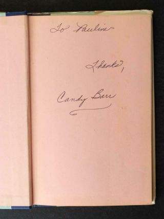 Stripper Candy Barr (1935 - 2005) Autograph 1972 Hardcover Book With Dj