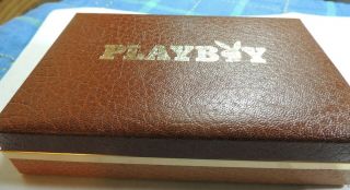 PLAYBOY KEY CLUB BRIDGE CARDS SET NEVER OPENED & GLASS PAPER WEIGHT 2