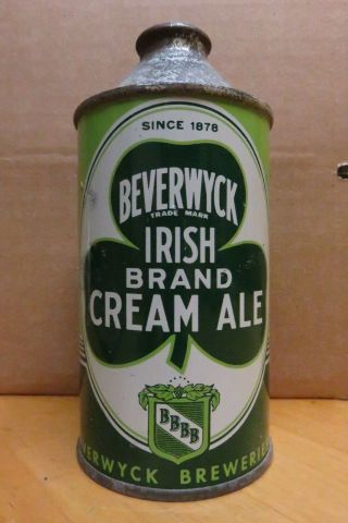 Beverwyck Irish Brand Cream Ale 12oz Cone Top Beer Can,  Albany,  Ny
