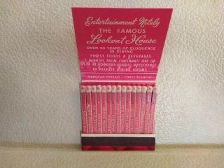 Early Illegal Casino Full Feature Matchbook Lookout House Covington,  Ky