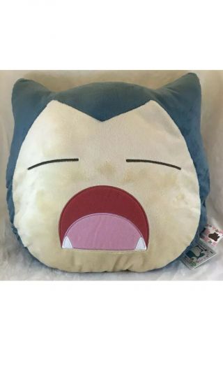 Licensed Branpresto Pokemon Snorlax Face Cushion13”x15”i Love Kabigon Toreba