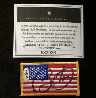 President Barack Obama Hand Signed Usa Flag Patch Iron On With