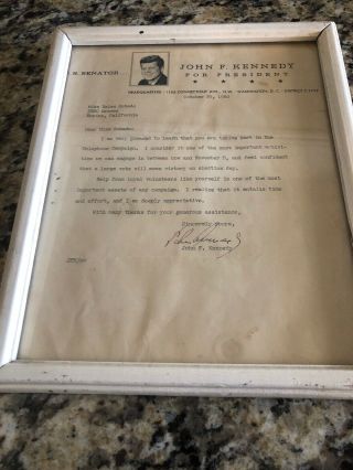 John F.  Kennedy - Typed Letter Signed 10/29/1960 (not Certified) Autopen?