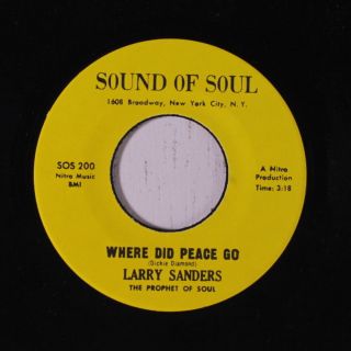 LARRY SANDERS: Story Of My Love / Where Did The Peace Go 45 (drum break,  funky 2