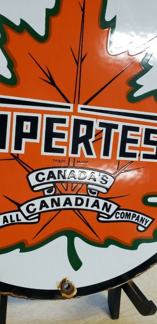 SUPERTEST GASOLINE porcelain sign vintage CANADIAN FUEL petroleum gas pump plate 5