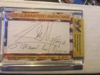 Wichita Sports Hall Of Fame Museum Authenticated General Manuel Noriega Cut Auto