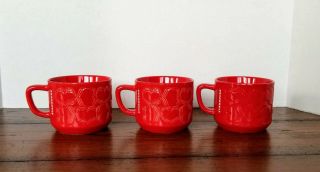 Starbucks 2018 Red Hearts Coffee Mug Tea Cup Set Of 3,  12 Fl Oz.