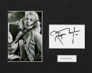 Roger Taylor - Queen - Hand Signed Page Matted