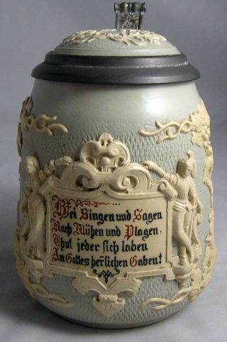 Antique Mettlach Villeroy & Boch Germany 24 Beer Stein