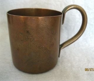Vintage Copper Souvenir Mug / Cup Piccadilly Bar Reno,  Nevada Casino 1949