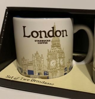 Starbucks London England Demitasse Mug Espresso Coffee Cups Set 3 oz 2