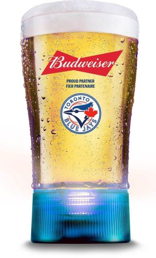 Toronto Blue Jays Budweiser Home Run Glass Cup Sync Bluetooth Mlb Baseball